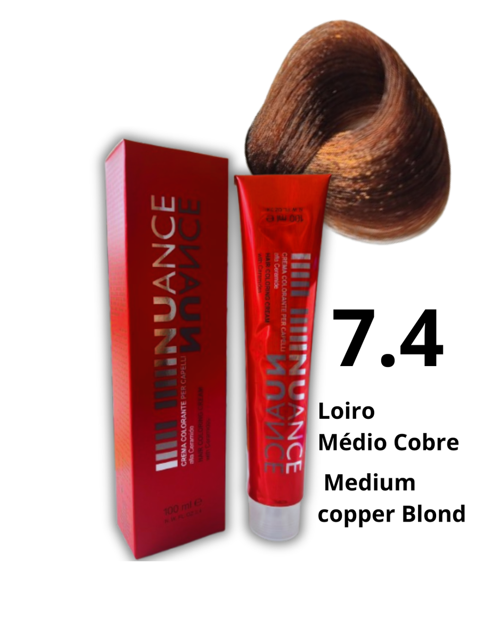 NUANCE Creme de coloração capilar tinta loiro médio cobre 7.4 100ml