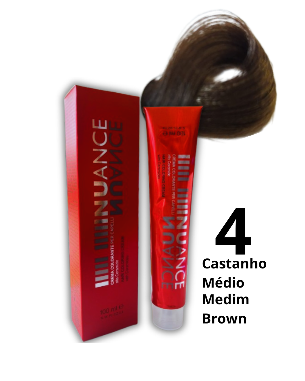 NUANCE Creme de coloração capilar tinta castanho médio 4- 100ml