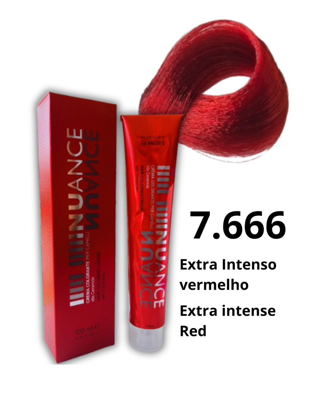 NUANCE Creme de coloração capilar tinta vermelho extra intenso 7.666 -  100ml