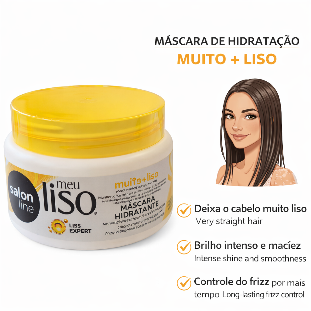Máscara Hidratante Meu Liso Muito + Liso Salon Line 300g