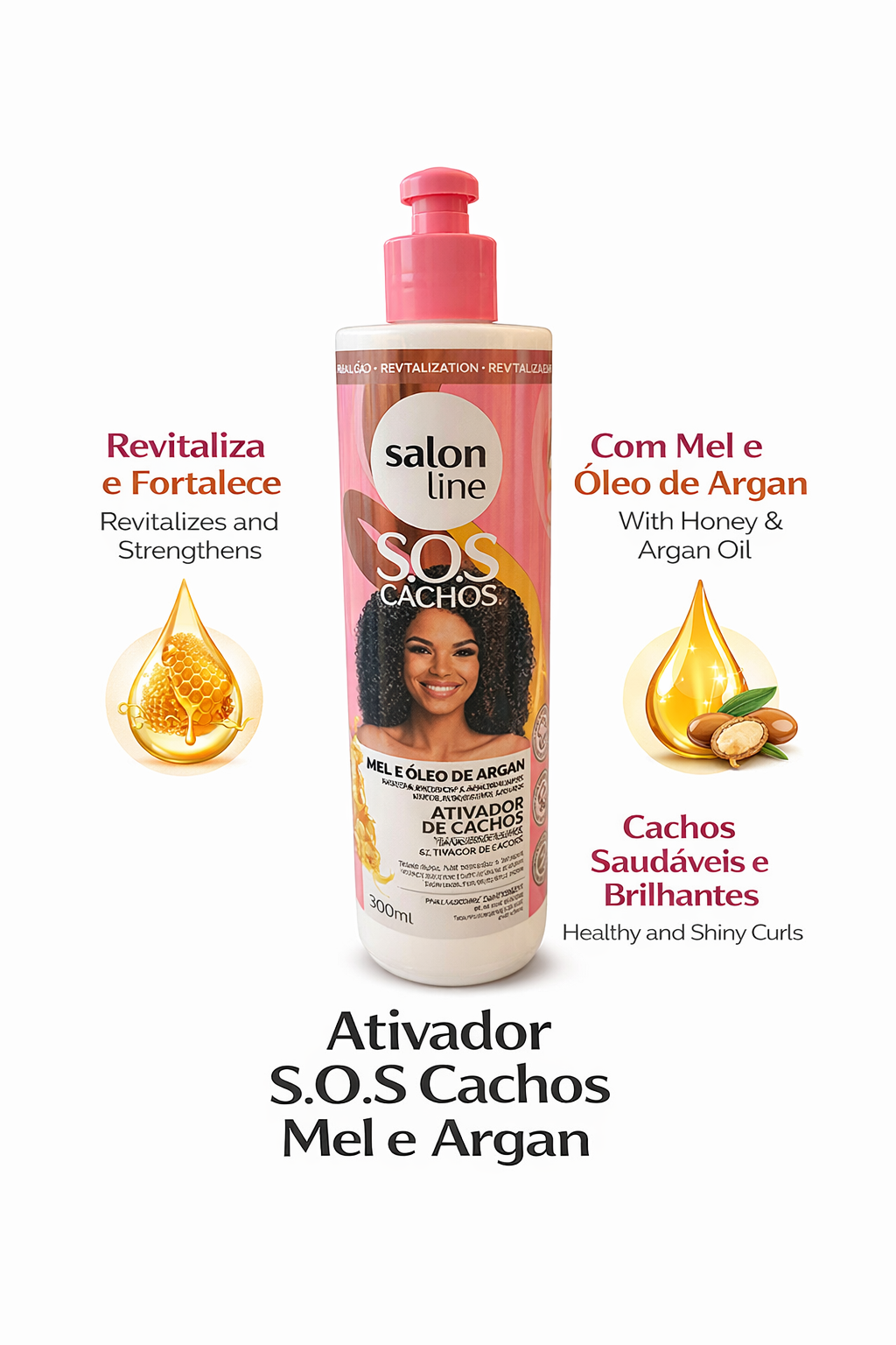 Salon Line S.O.S Cachos Ativador de Cachos Mel & Óleo de Argan 500ml