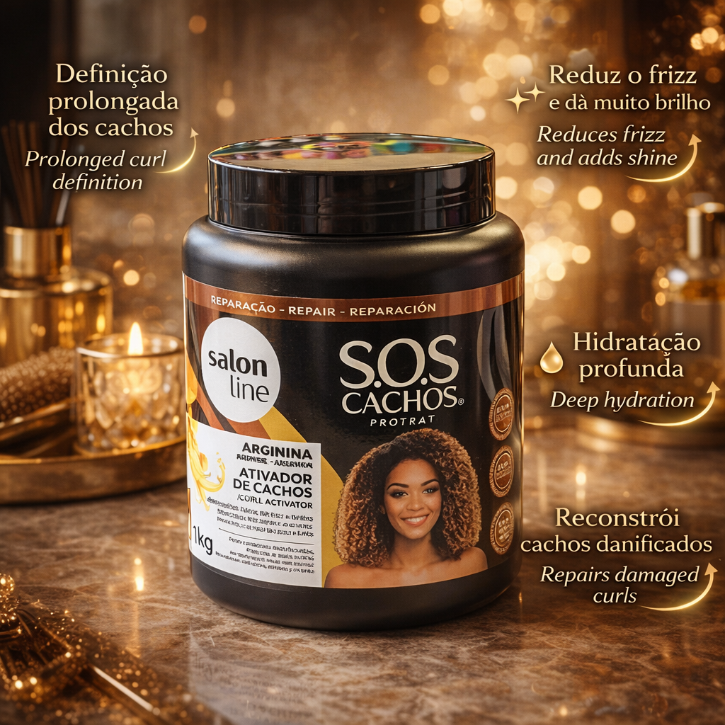 Salon Line S.O.S Cachos Ativador de Cachos Arginina Reconstrução 1kg