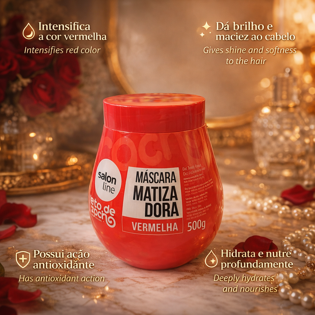 #TôDeCacho Red Toning Hydration Mask Salon Line 500g