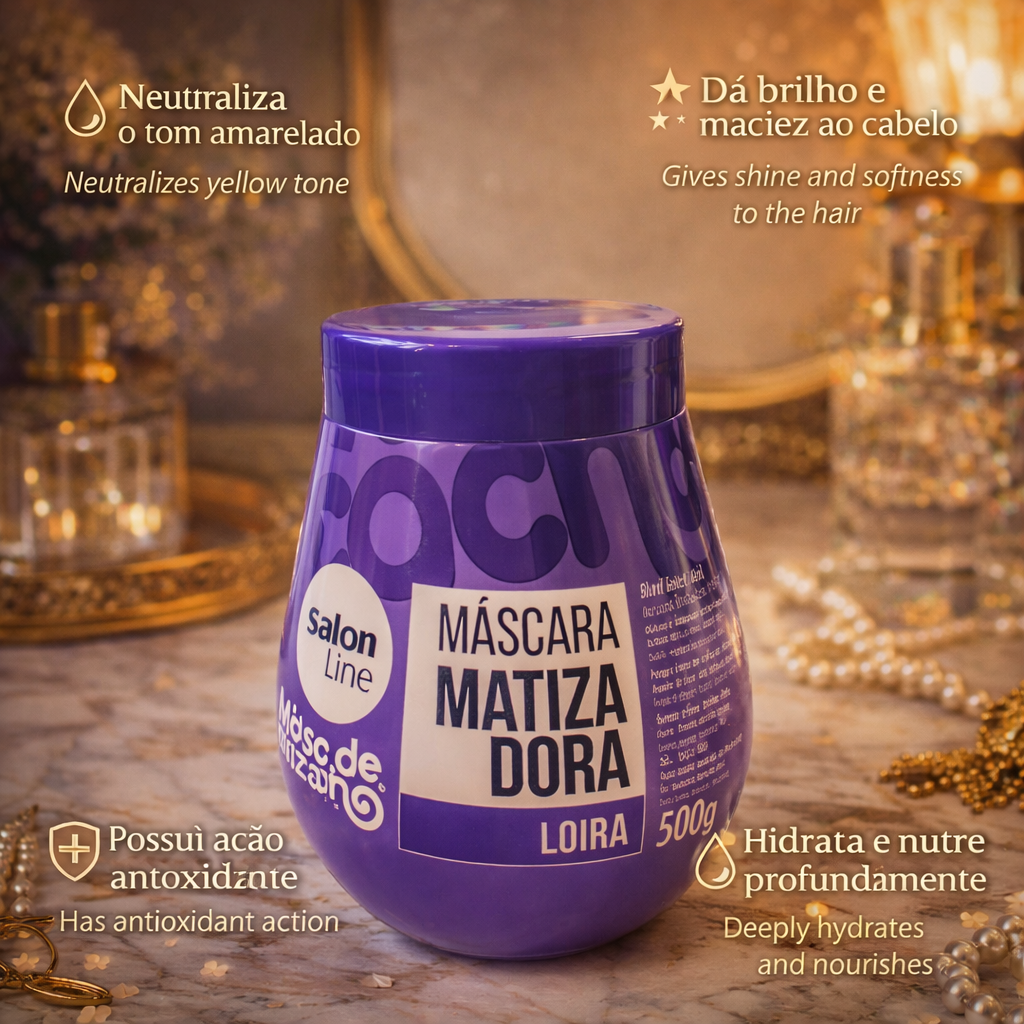 #TôDeCacho Blonde Toning Hydration Mask “Loiros Liberado” Salon Line 500g