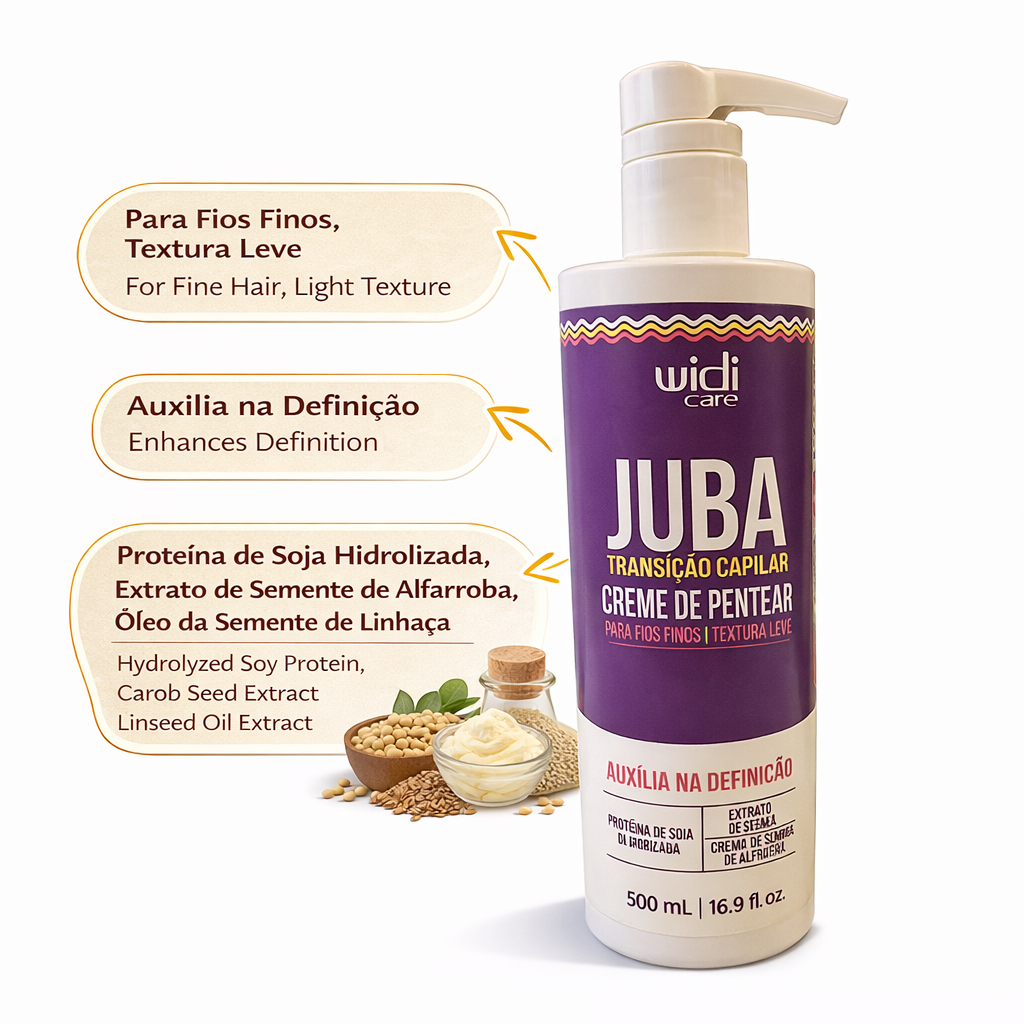 Widi Care Juba Creme de Transição Capilar Textura Leve 500ml