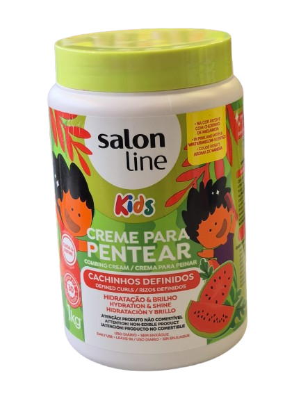 Salon Line Kids Creme Leave-In Melancia Cachos Definidos 1kg