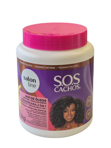 Cremáscara 2 em 1 SOS Cachos Super Óleos Salon Line 1kg