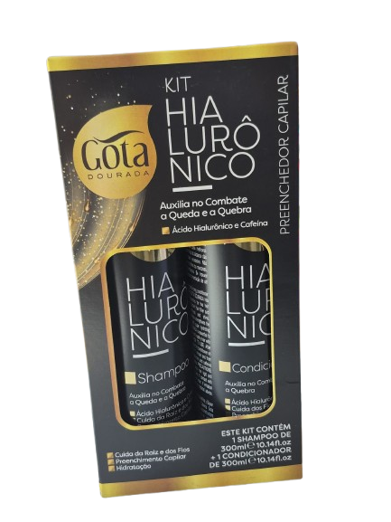 GOTA DOURADA  Kit Hialurônico Shampoo  + Condicionador 300 ml
