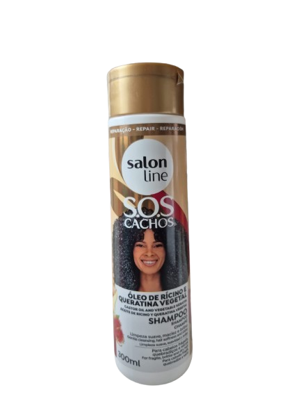 SALON LINE S.O.S Cachos Shampoo Óleo de Rícino e Queratina 300ml