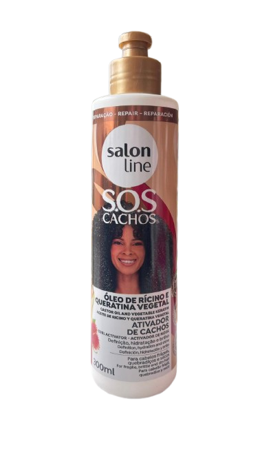 SALON LINE S.O.S Cachos Ativador Óleo de Rícino e Queratina Vegetal 300ml