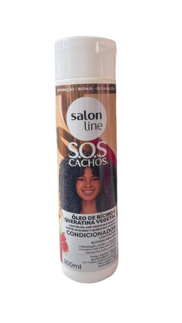 SALON LINE S.O.S Cachos Condicionador Óleo de Rícino e Queratina 300ml