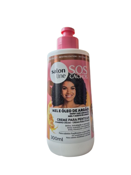 SALON LINE S.O.S Cachos Creme de Pentear Mel e Óleo de Argan 300ml