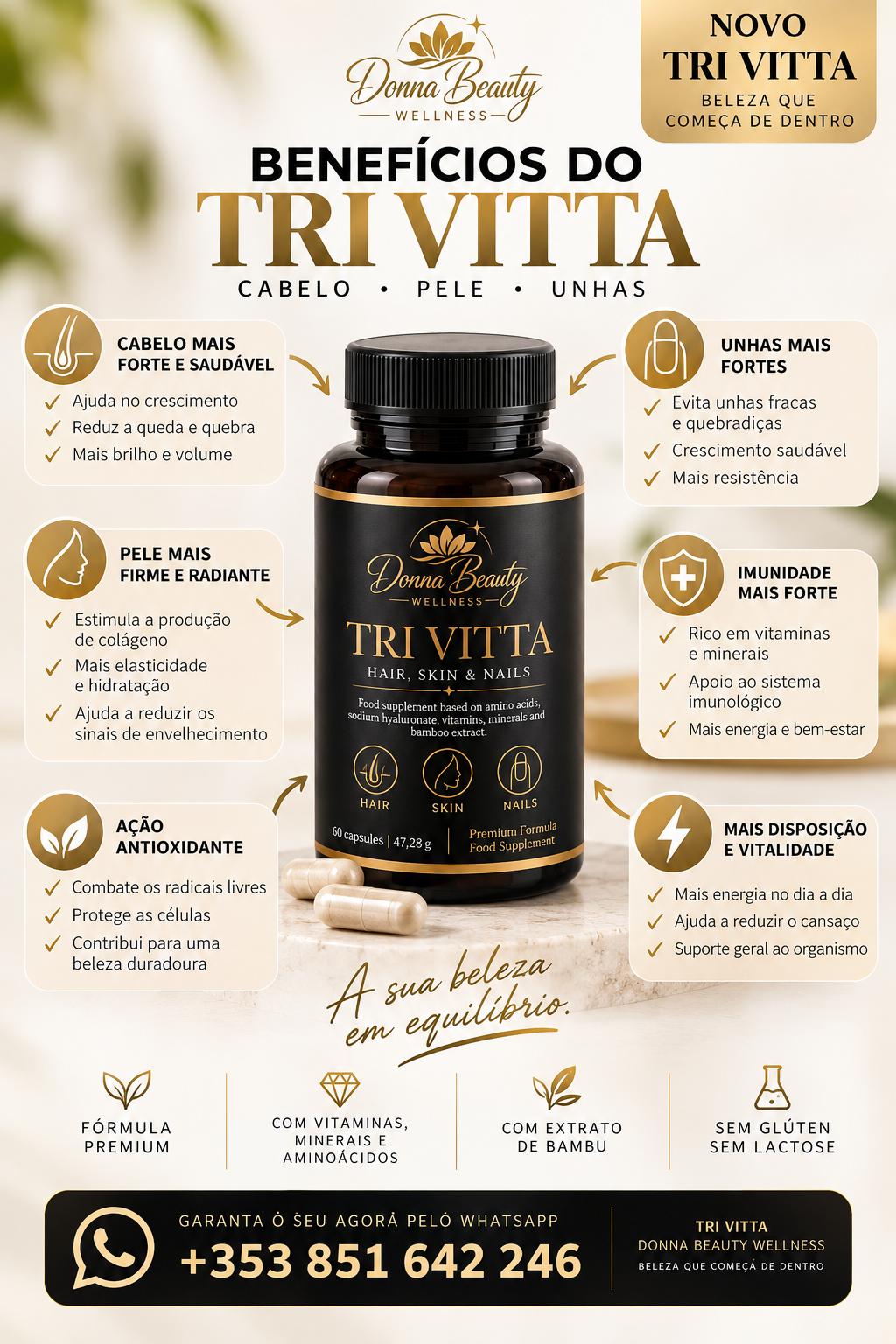 TRIVITTA Suplemento 60cps  HAIR • SKIN • NAILS -47gr