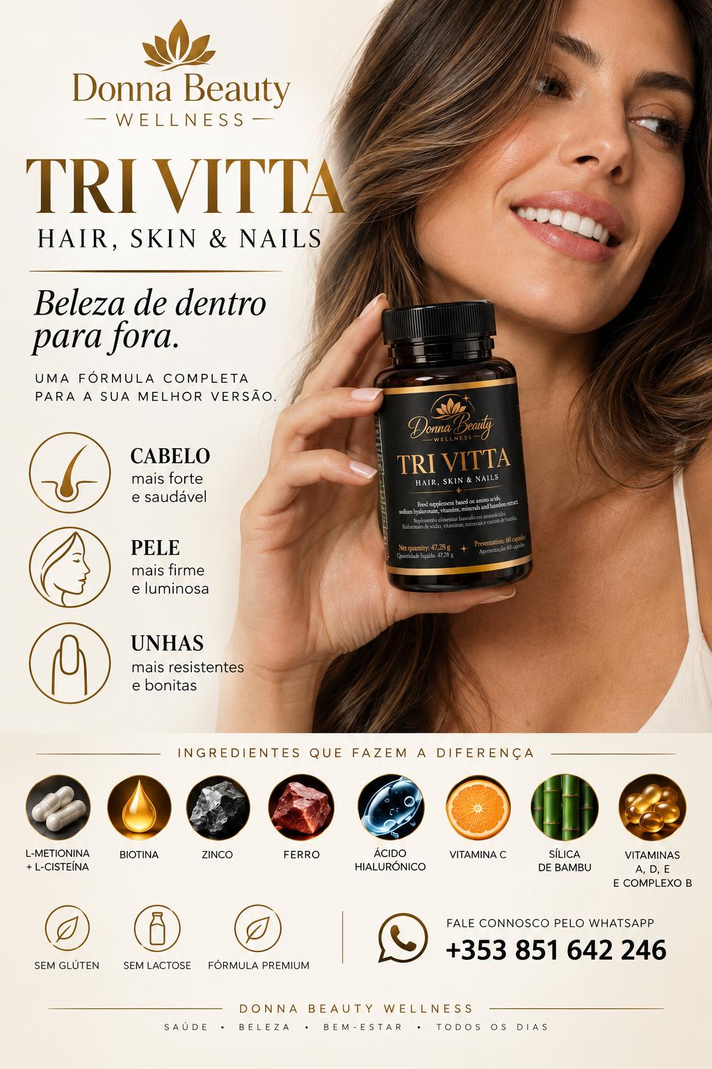 TRIVITTA Suplemento 60cps  HAIR • SKIN • NAILS -47gr