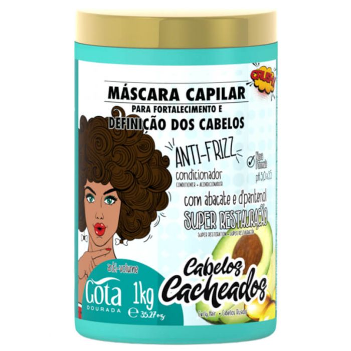 GOTA DOURADA Máscara Fortalecimento Cacheados 1kg